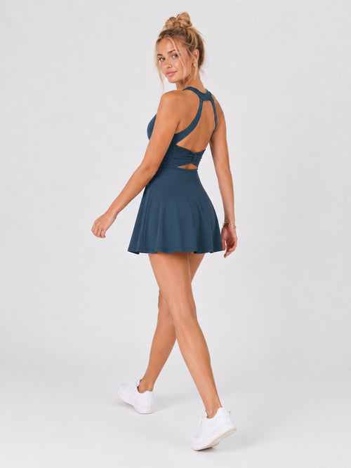 Backless Active Dress with Built-In Shorts | 4-Way Stretch & Buttery Soft