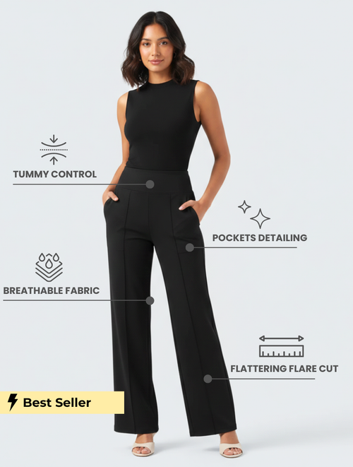 Performance Stretch Work Pants | Comfortable & Figure Shaping