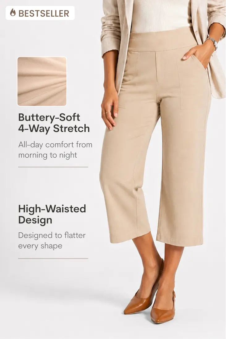 Comfort Stretch Everyday Capri Pants | High Rise & All-Day Comfort
