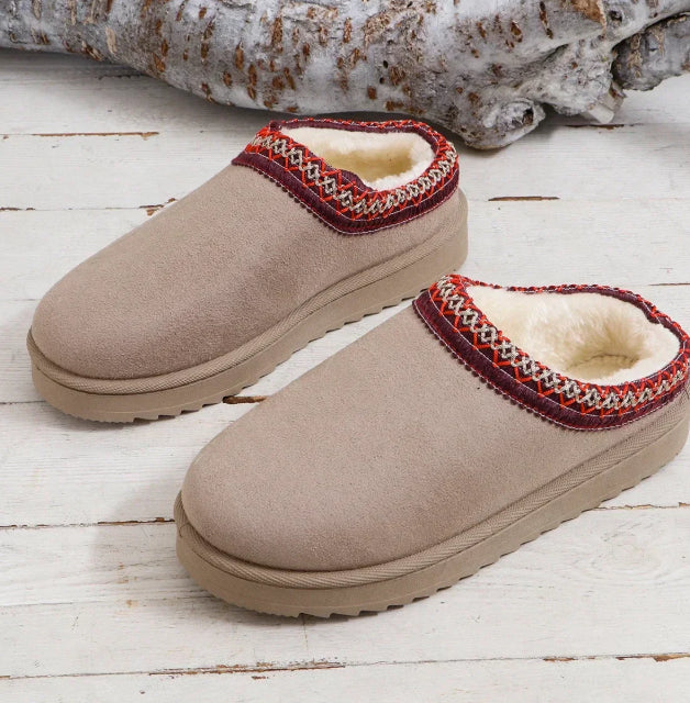 CURVD Cozy Suede-Look Slippers in Apricot — original supplier photo