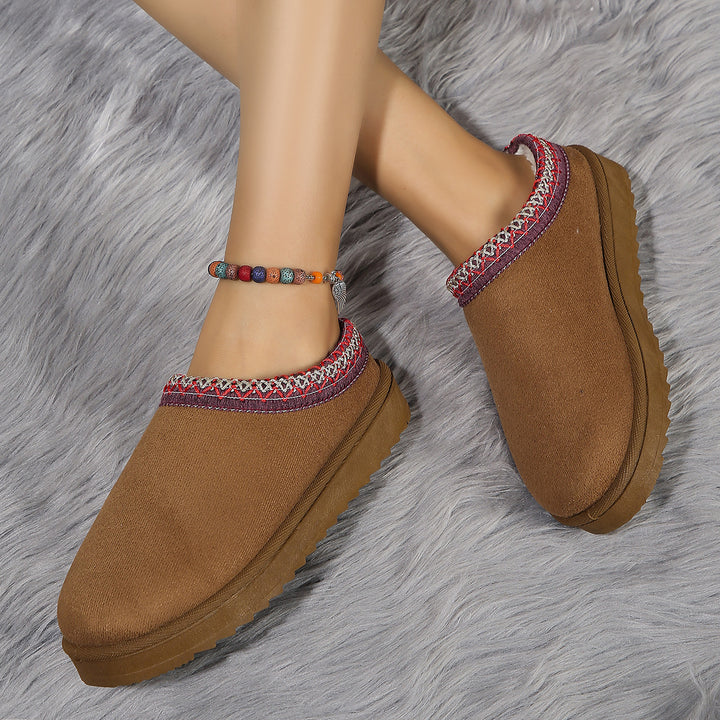 CURVD Cozy Suede-Look Slippers in Maroon — original supplier photo